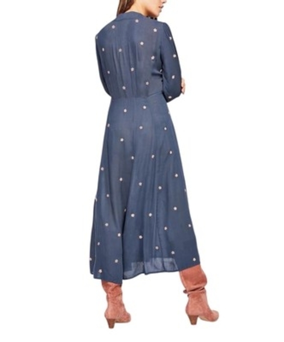 Free People Women’s Boho Blue Pink Embroidered Maxi Dress Size XS Retail $168 - Picture 4 of 10